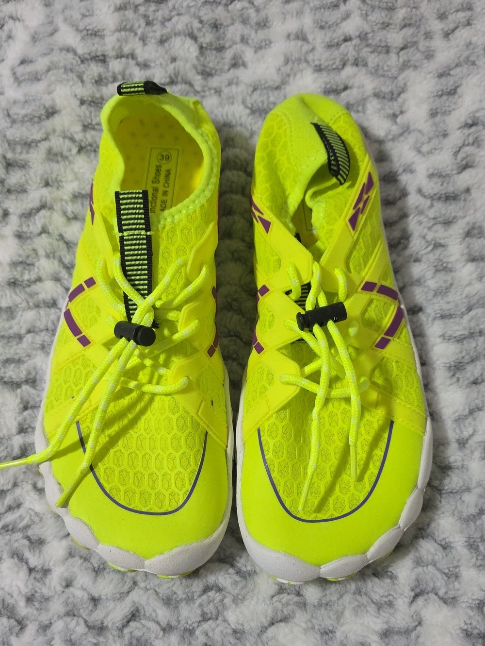 Women's Neon Yellow Slip-On Beach/ Water Shoes